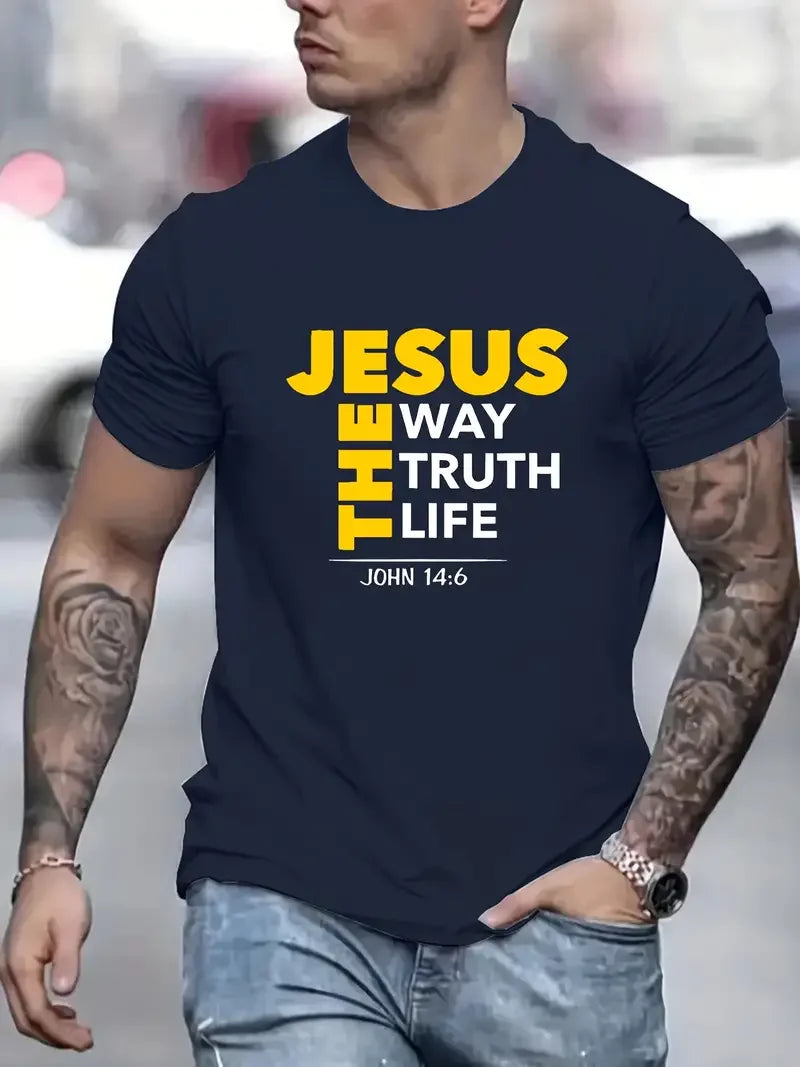 Jesus Print T Shirt Men