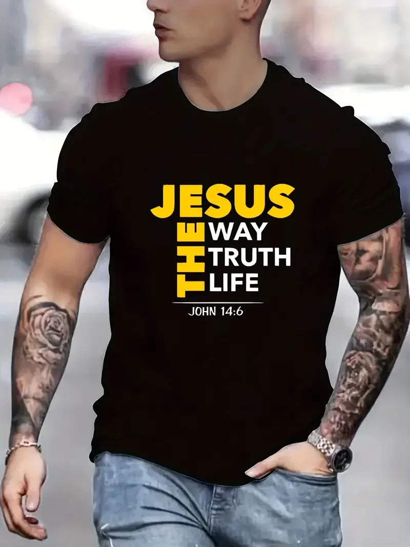 Jesus Print T Shirt Men